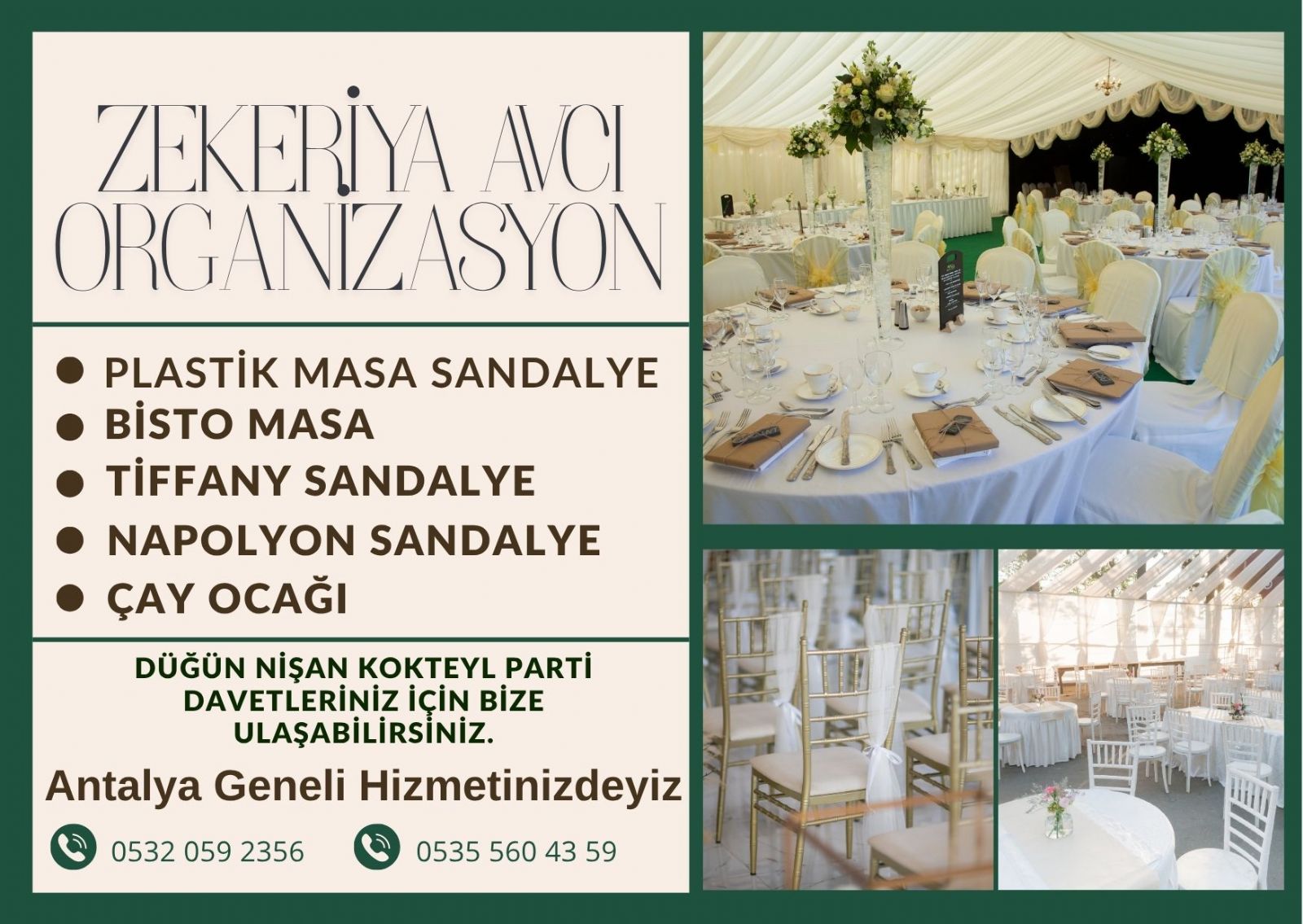 Kepez Masa Sandalye Kiralama